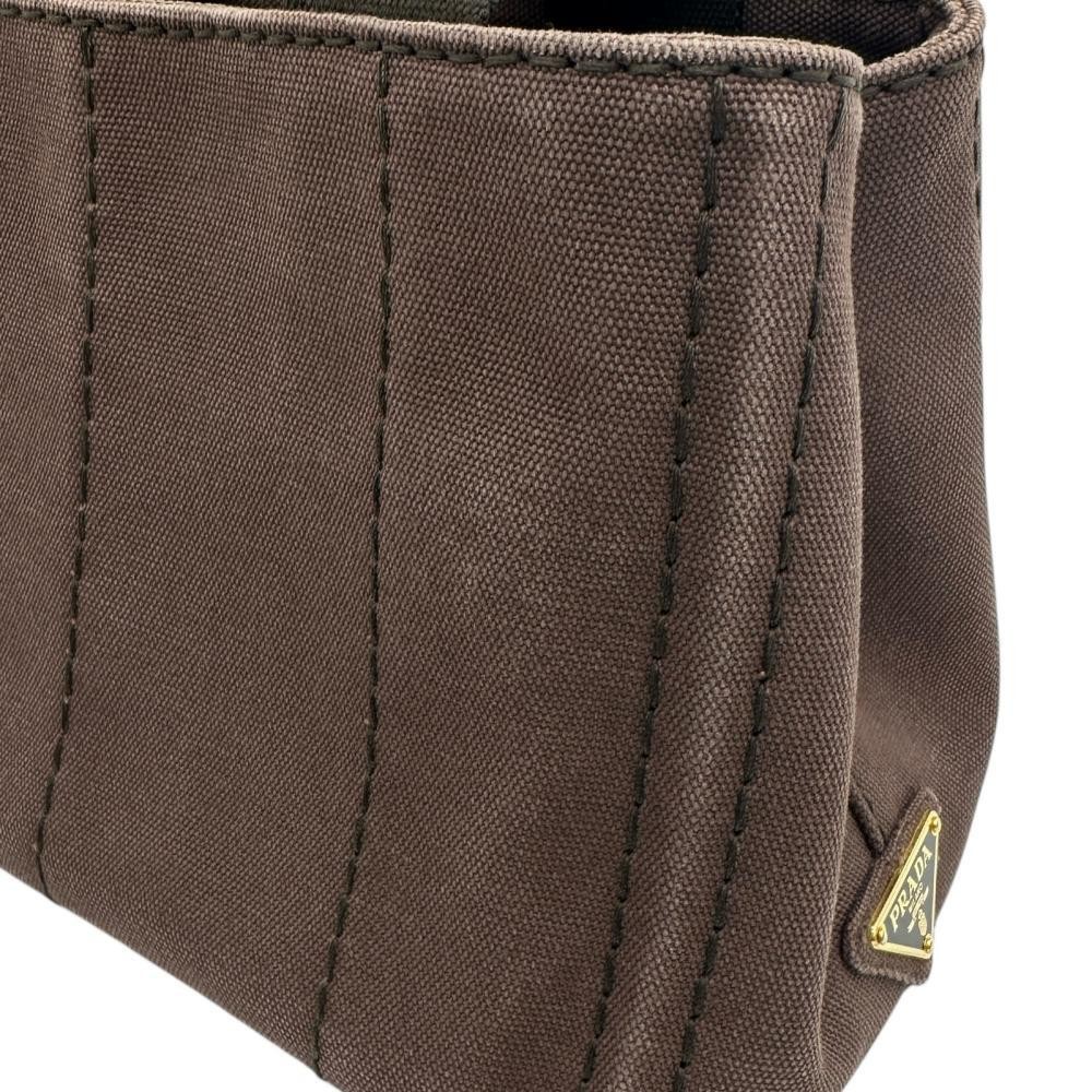 PRADA Canapa 2WAY Shoulder Bag Handbag Canvas Brown Canvas Ladies from japan thumbnail 8