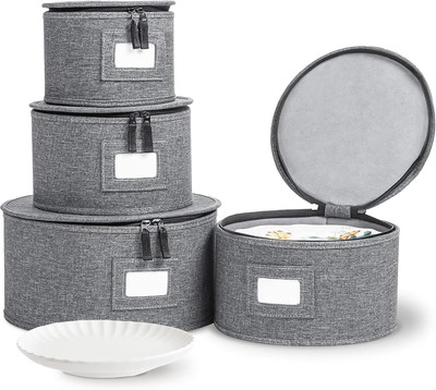 Wine Glass Storage Containers, Hard Shell Organizer for Stemware and Glassware S