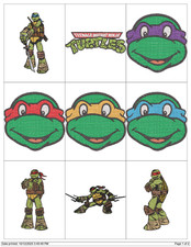 17 CARTOON TURTLE MOVIE CHARACTERS EMBROIDERY MACHINE DESIGNS PES JEF USB