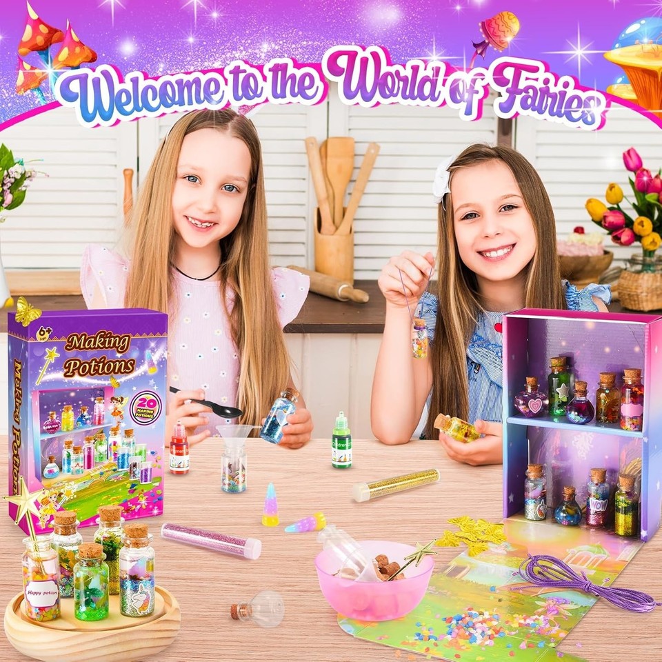 Fairy Tale Potion Making Set for Kids: 20 Bottles & Magical Elements ...