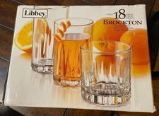 Libbey Brockton 18-Piece Glassware Set 6 Coolers, 6 Beverage, 6 Rocks