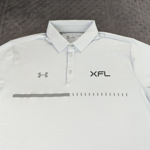 XFL Football Shirt Polo Under Armour Gray Short Sleeve Loose Fit Men XL - Picture 3 of 9