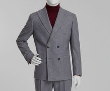 Tommy Hilfiger Men's Gray Wool Relaxed Modern-Fit Tweed Suit Jacket Size 44L