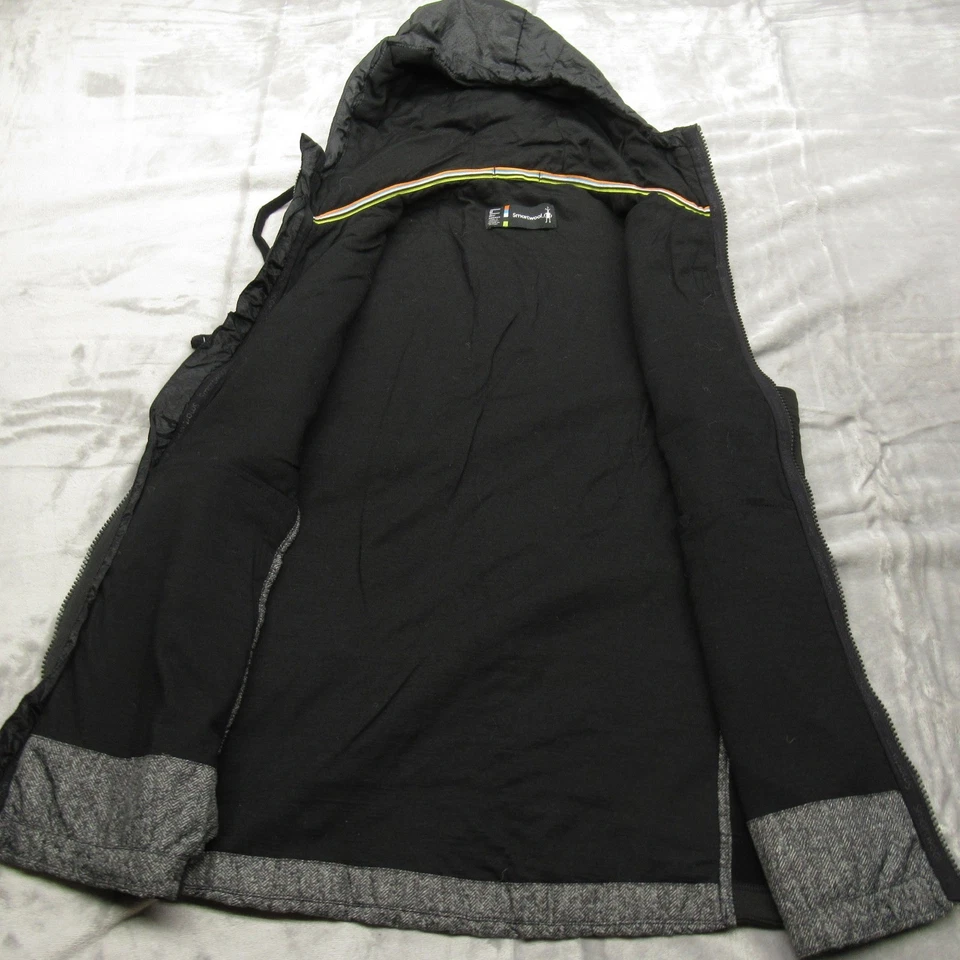 Smartwool Vest Mens Medium Black Hooded Insulated Full Zip Wool Blend Puffer - Image 4 of 4