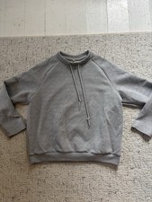Women s Gray Sweatshirt With Drawstring Large