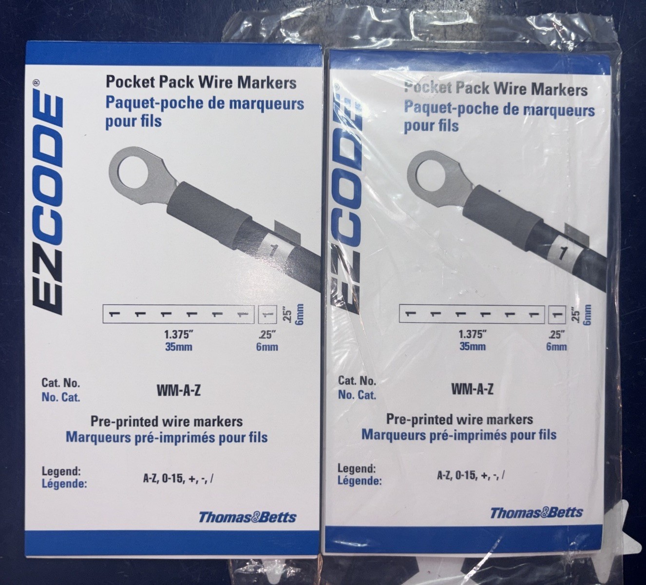 Two T&B WM-A-Z Preprinted Wire Marker Book #0-15 A-Z 10 Page Book TWO BOOKS