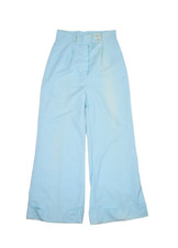 Vintage 80s Pants Womens 24 Flare Bell Bottom Light Blue Wide Leg High Waist