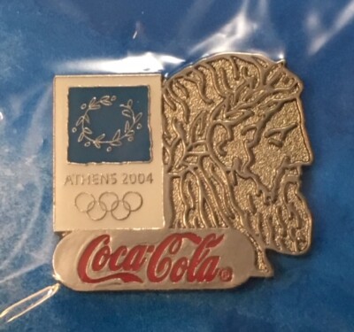2004 Athens Olympic Pin ~ Sponsor Coca Cola ~ Coke ~ Greek God Zeus
