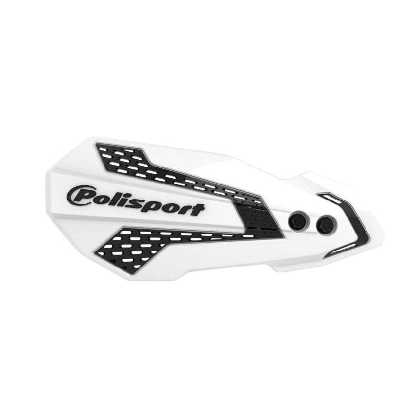 Protège-main moto MX Flow Polisport blanc noir ouvert pour Kawasaki KX 250 450 F