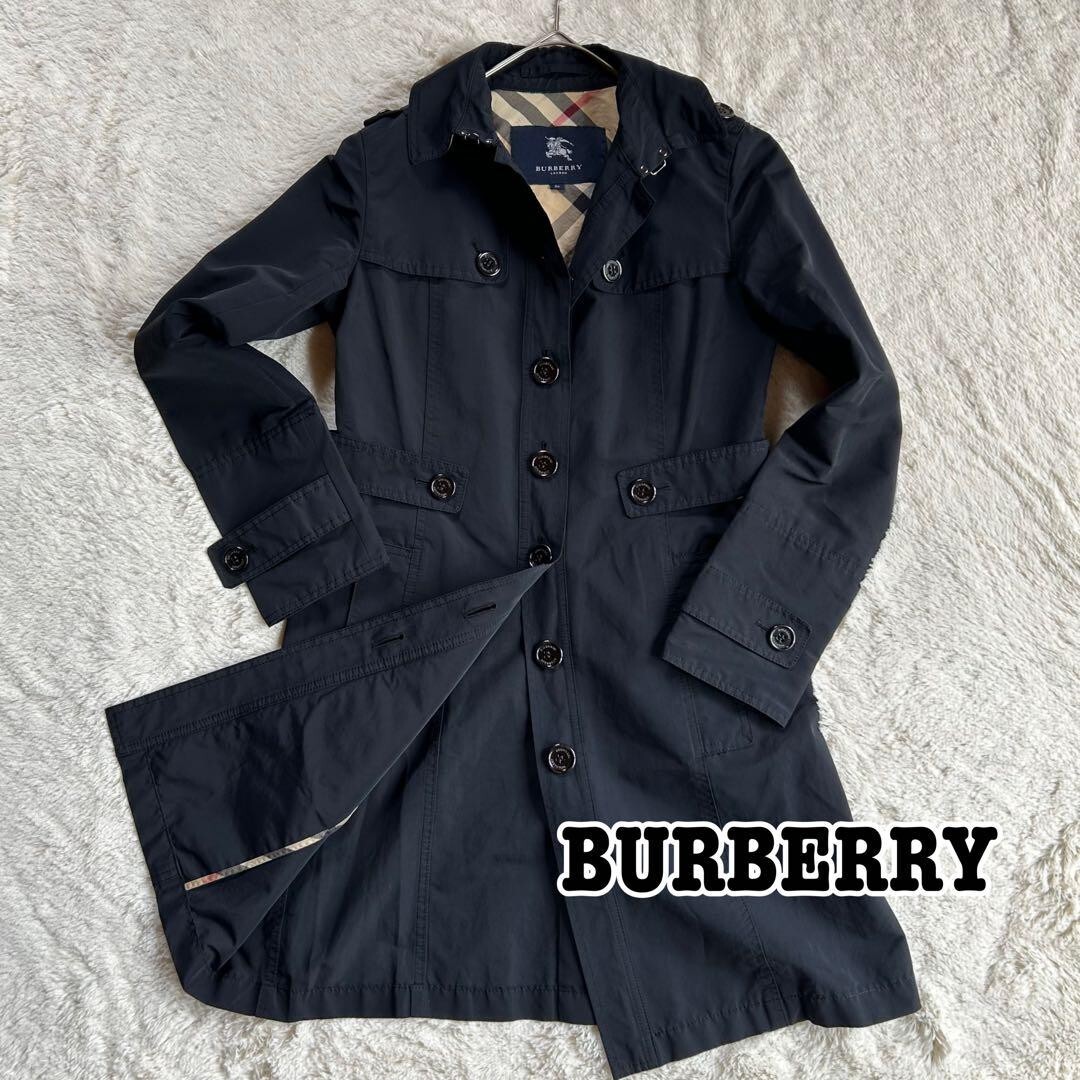 BURBERRY LONDON Woman's Black trench coat Cotton Buttoned
