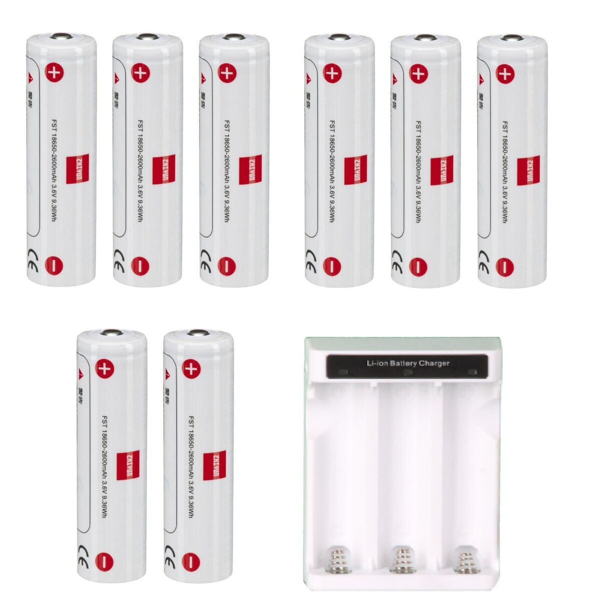 8-Pack Zhiyun 18650 Li-ion Battery (2600mAh) for Crane 3S 8-Pack Zhiyun 18650 Li-ion Battery (2600mAh) for Crane 3S