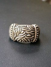 VTG Sterling Silver 925 Native American Geometric Abstract Tribal Ring Sz 6.25