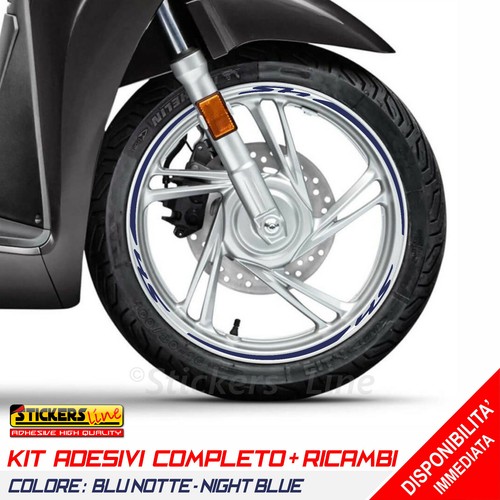 Tiras Adhesivas Decorativas Para Llantas De Honda SH 125 / 150 / 300 – Gris Y Rojo Estilo Racing, Fabricadas En Italia