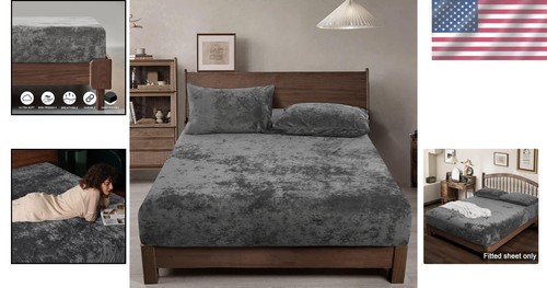 Queen Size Truly Velvet Fitted Sheet - Ultra Soft, Cozy, and Deep Pocket Design - Picture 2 of 11