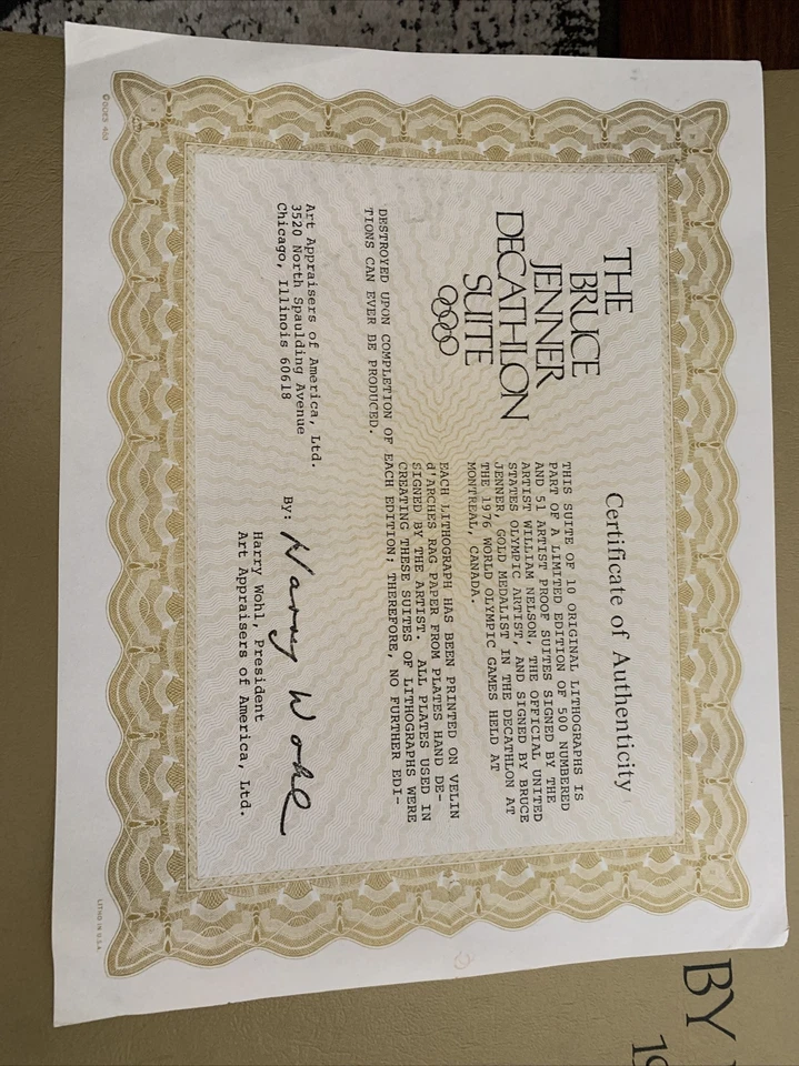 Auto Bruce Jenner Decathlon Suite 10 Litografías Originales 159/500 William Nelson Foto 2 de 4