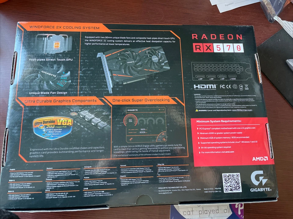 Gigabyte Radeon RX 570 Gaming 4GB GDDR5 Graphic Card GV-RX570GAMING-4GD - Image 3 of 3