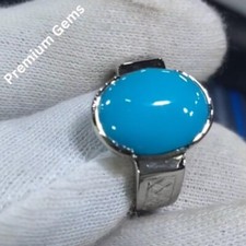 Natural Clean Rare Turquoise Ring Nishapuri Feroza Ring Feroza Ring Shia Ring