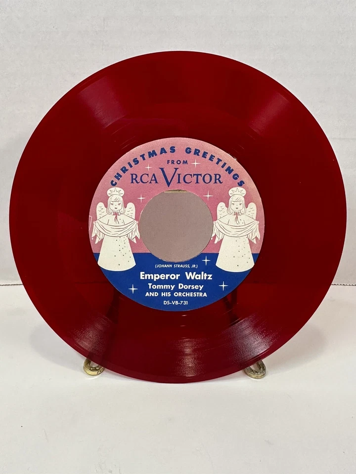 Christmas Greetings by RCA Victor (1959) Tommy Dorsey & Orchestra, RED 7” VINYL Foto 3 de 4