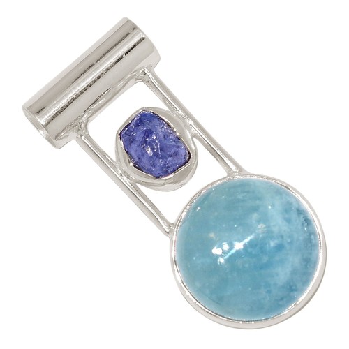 Tanzanite Quartz Gemstone Handmade 925 Sterling Silver Jewelry Cross