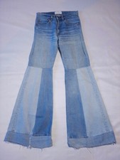 Vintage Levi's BLISS AND MISCHIEF Custom Patchwork Bell Bottom Jeans Sz 29 X 35