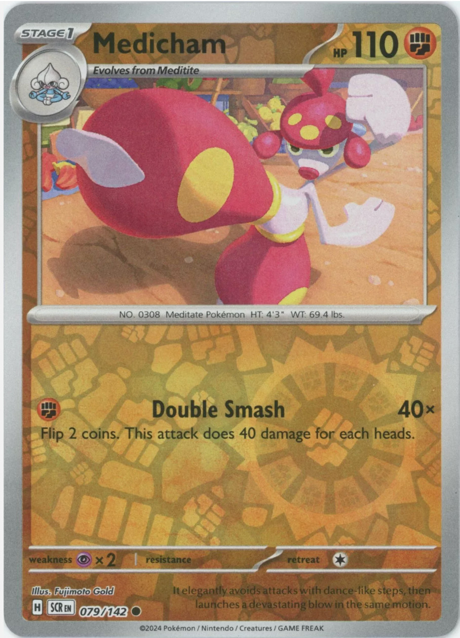 Pokemon - Medicham - 079/142 - Reverse Holo - Stellar Crown - NM/M- NEW