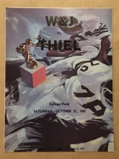 WASHINGTON AND JEFFERSON (PA) @ THIEL COLLEGE FOOTBALL PROGRAM - 1967 - EX