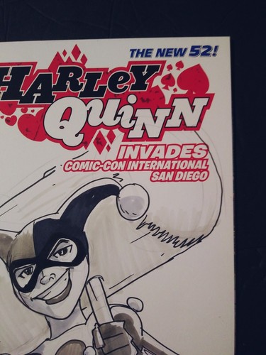 Edgar Delgado original Sketch cover Harley Quinn invades sdcc #1 - Picture 3 of 6