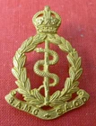 WW2 SOUTH AFRICA ARMY MEDICAL CORPS 1939-45 WAR GOLDEN MILITARY SNAKE CAP BADGE