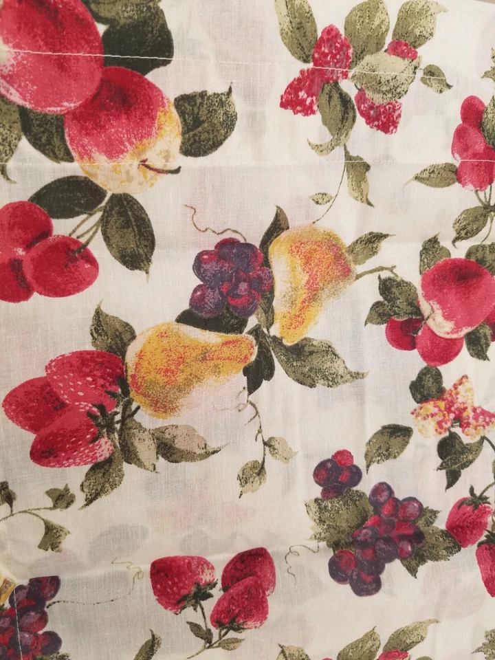 Garden Fruit Multi Color Tier Curtain Pair 58x36 Grapes Apples Strawberries Cafe - Image 4 of 4