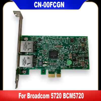 00FCGN For Broadcom 5720 BCM5720 Dual Port Gigabit PCIe Card PCI-E