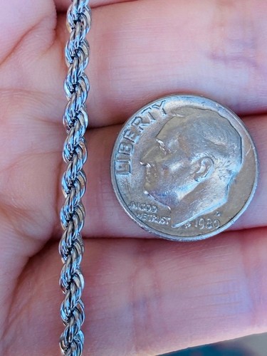 Vintage Sterlingsilber verdrehtes Seil Kette Halskette 18" - Bild 4 von 7