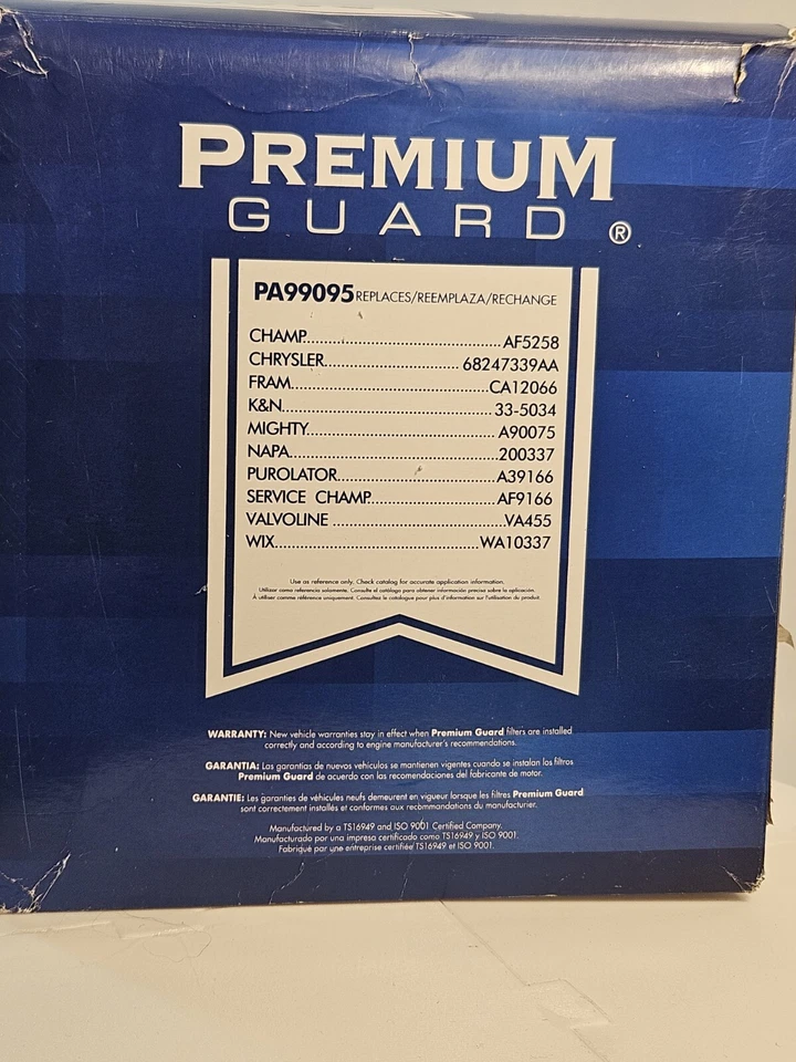 Premium Guard Air Filter #PA99095 Replaces CA12066 Intake Engine Filter Fiat,... - Image 3 of 4
