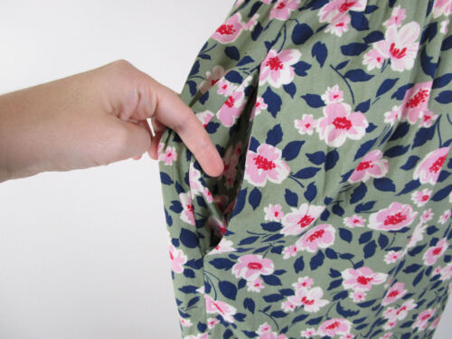 Cath Kidston London rosa grün Abenddämmerung Blumen Utility Midi Shirt Kleid Größe US 8 - Bild 7 von 14