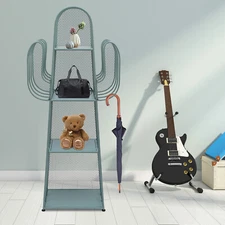 Freestanding Book Shelf 4-Tier Bookshelf Cactus Bookcase Storage Organizer Green