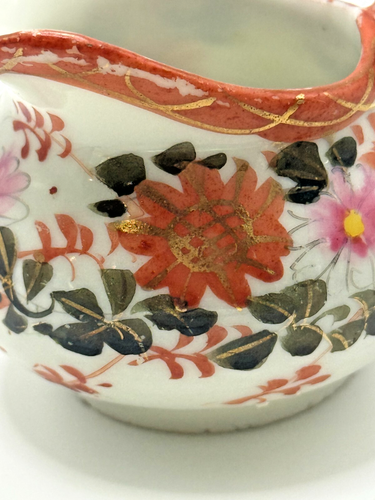 Vintage Japanese Miniature Porcelain Creamer, Hand-Painted Bird & Floral, c.1930 - Bild 9 von 10
