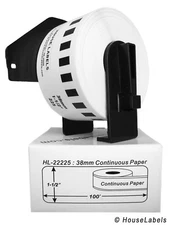 Non-OEM Fits BROTHER DK-2225 Continuous Labels - (9) Rolls of 100' + (1) FRAME