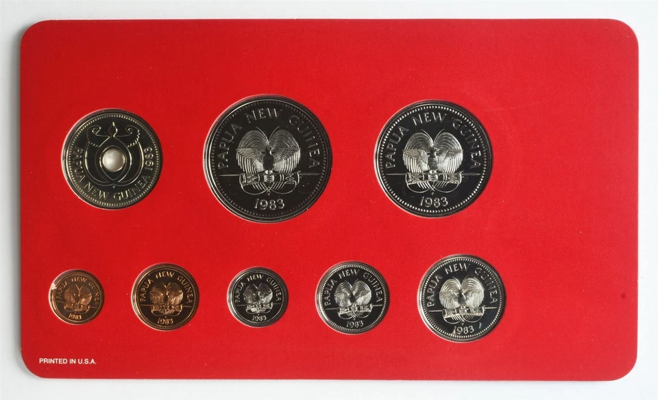 1983 Coinage of Papua New Guinea 8 Coin Brilliant Uncirculated Specimen Set MS8 - Image 2 of 4