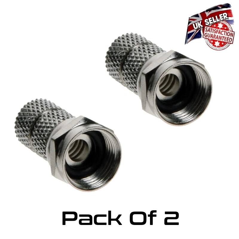 F Connector Screw on Plug Satellite Sky Virgin RG6 WF100 CT100 Cable **2 Pack**