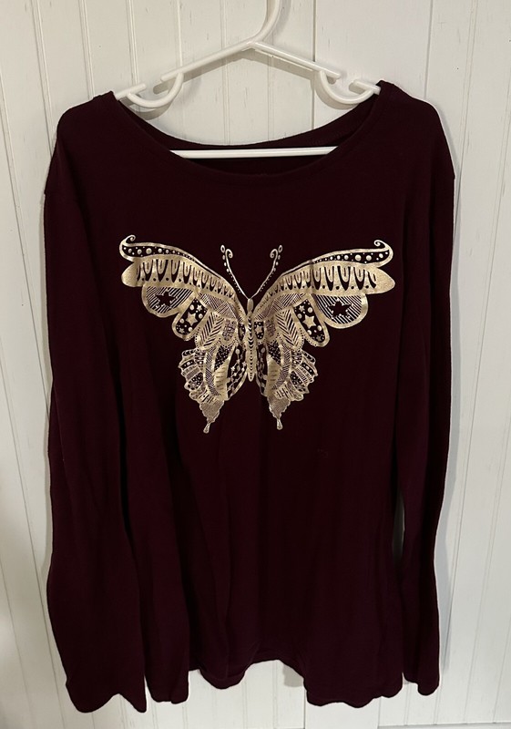 The Children’s Place girls long sleeve Butterfly Shirt Size 16