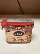 VINTAGE OLD PHILIP MORRIS PROD REVELATION SMOKING MIXTURE PIPE TOBACCO TIN CAN