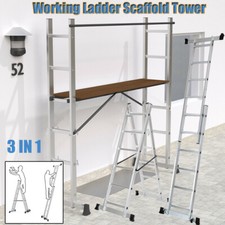 Heavy Duty Folding 3 in 1 large Working Scaffold Tower Platform Ladder Aluminium