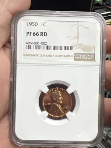1950 1c PF66 RD Lincoln Penny Cent Coin Red Proof NGC