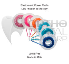 Set x 50 ELASTOMERIC POWER CHAIN 15Ft Latex Free Made in USA Elastolink