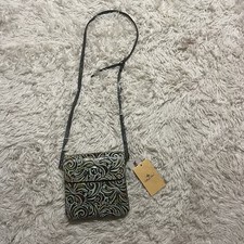 New Tooled Floral Pattern Patricia Nash Brown And Turquoise Leather Purse