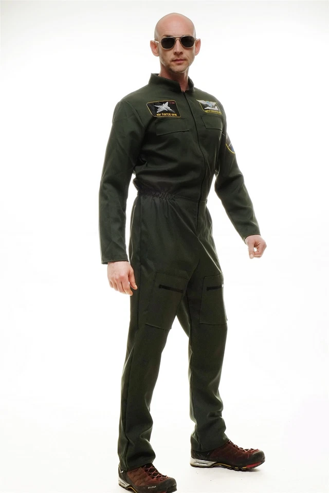 DRESS ME UP Disfraz Hombre Piloto de Combate Militar Mono Airforce, Gr. S/M - Imagen 2 de 4