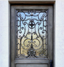 Rustic Door hardware grill for a door or window wrought iron hand made forged