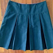 Vineyard Vines Skirt Size 12 Black A-Line Cotton Silk Jacquard Pleat knee length