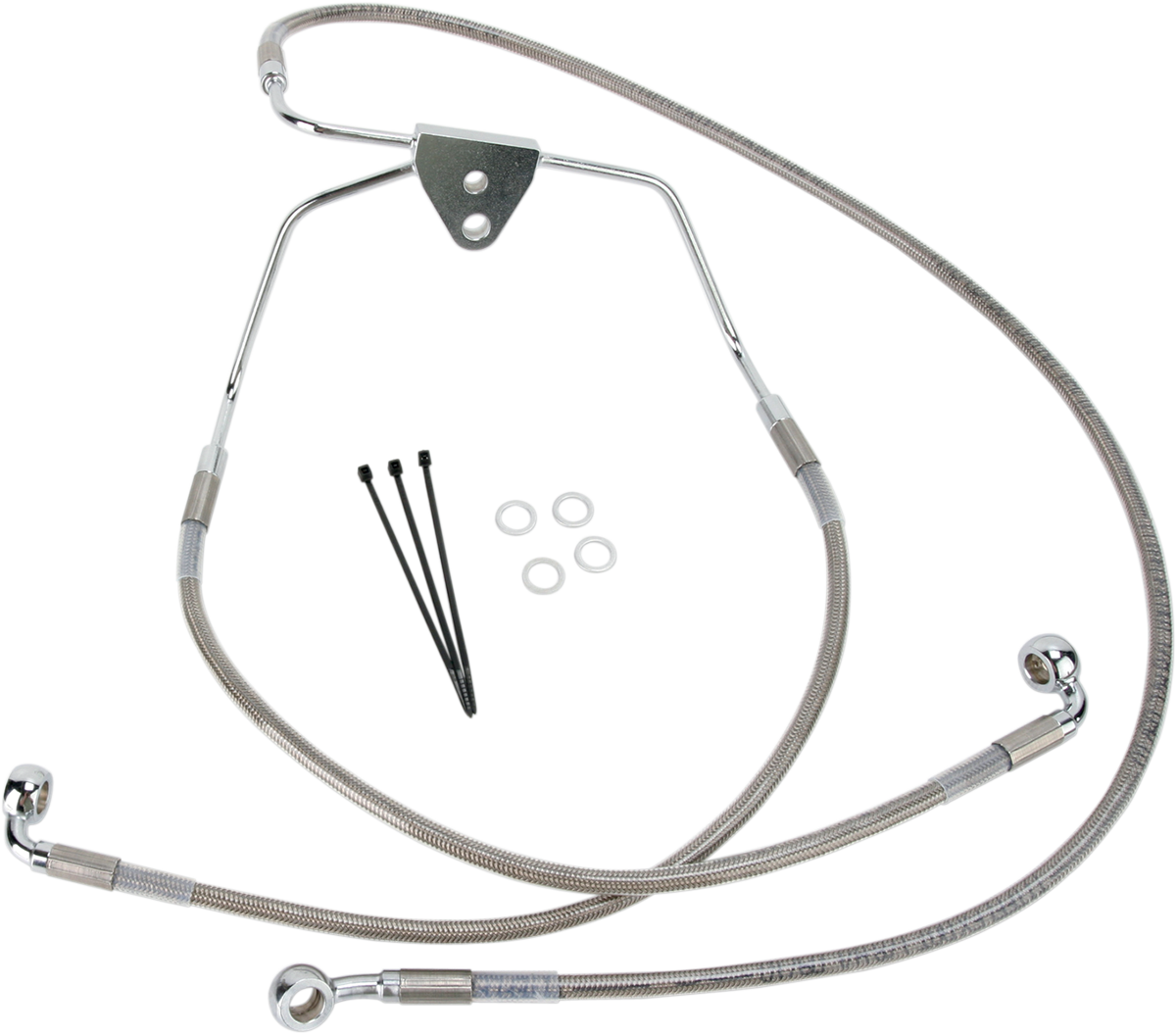 Drag Specialties Extended Stainless Steel Front Brake Line Kit 1741