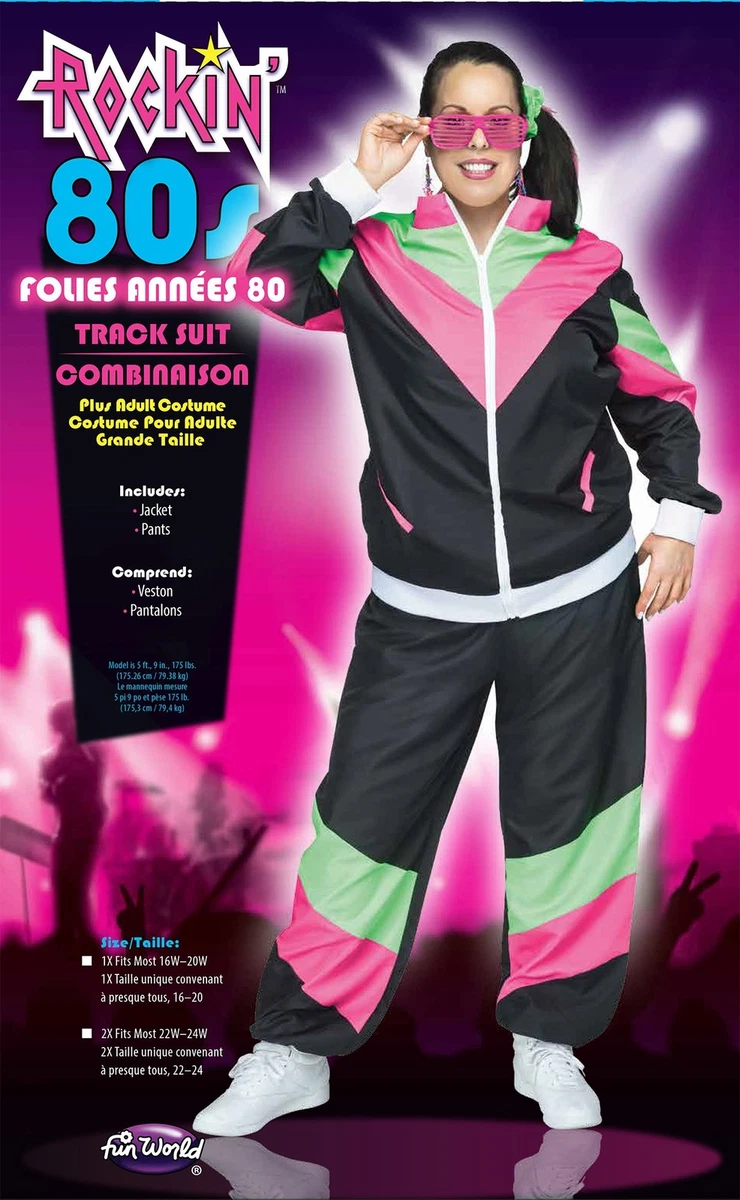 80 s Track Sweat Suit Adult Costume 1X 16 20 eBay