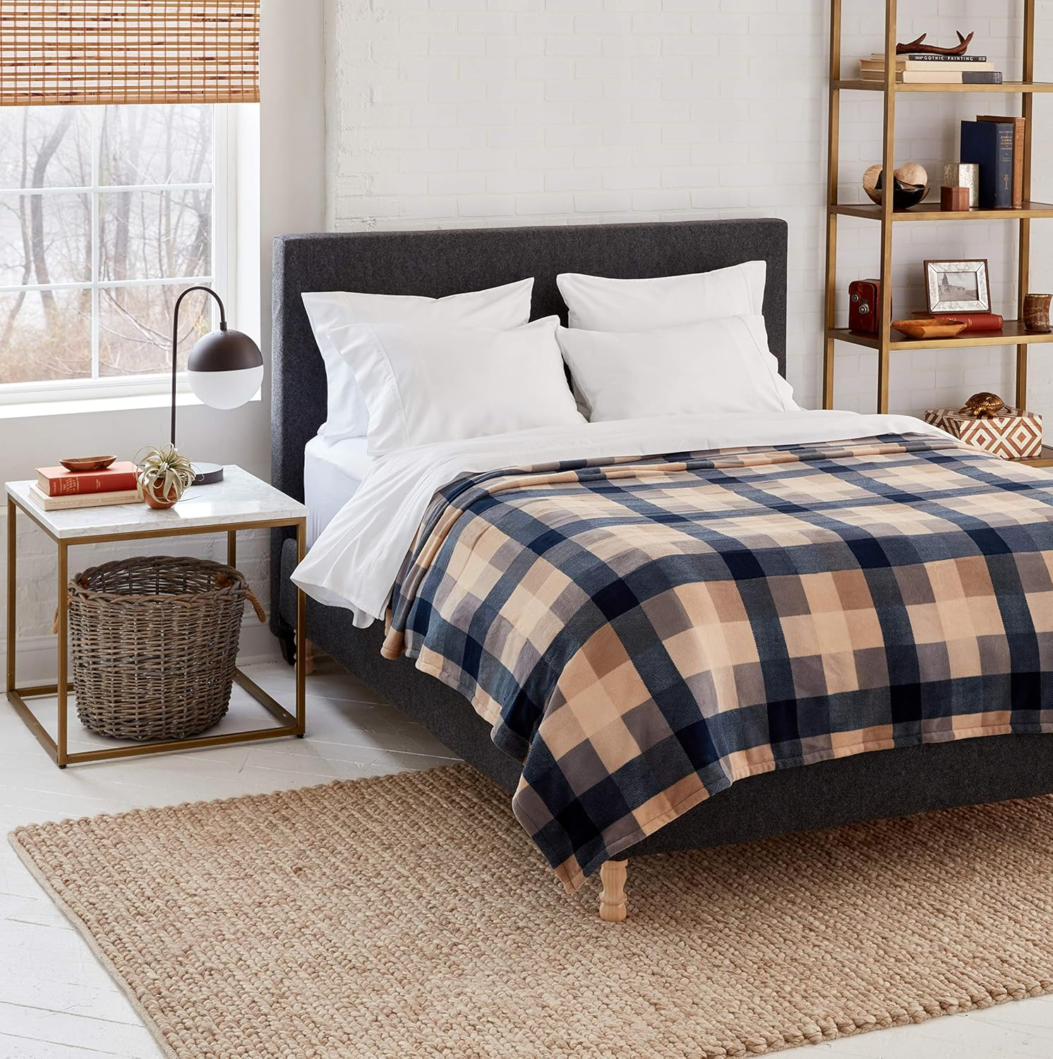 Manta eléctrica de microfelpa cepillada suave con calefacción, ropa de cama cálida y acogedora, doble, cabina